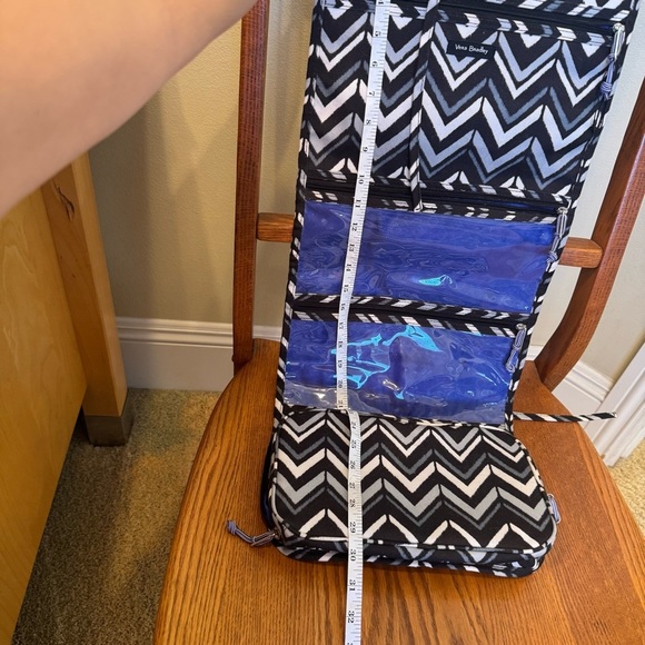 Vera Bradley Hanging Travel Organizer Chevron Blue Black Grey 5 Pocket 11”x30” - Picture 11 of 12